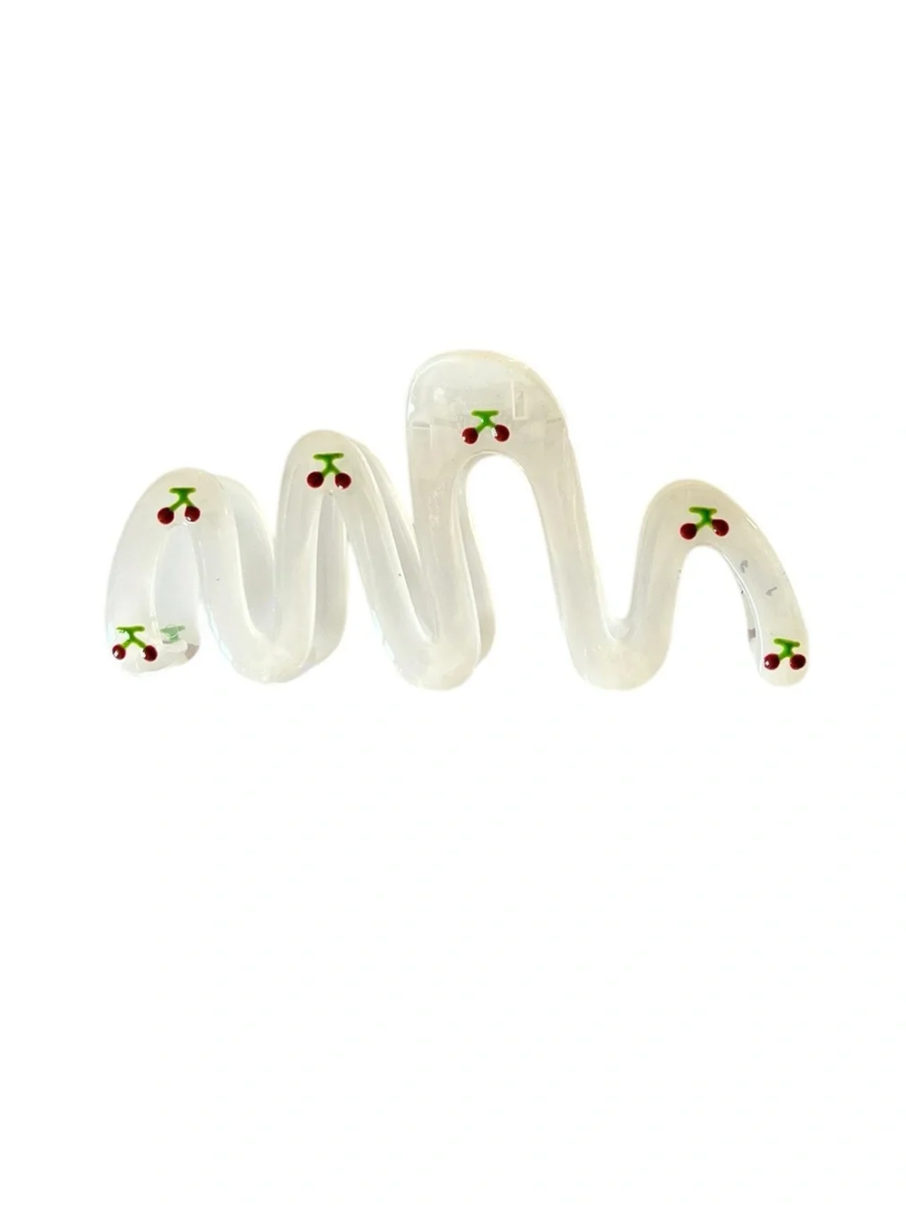Clear & Red Cherry Cherries Glossy Squiggly Wavy 5